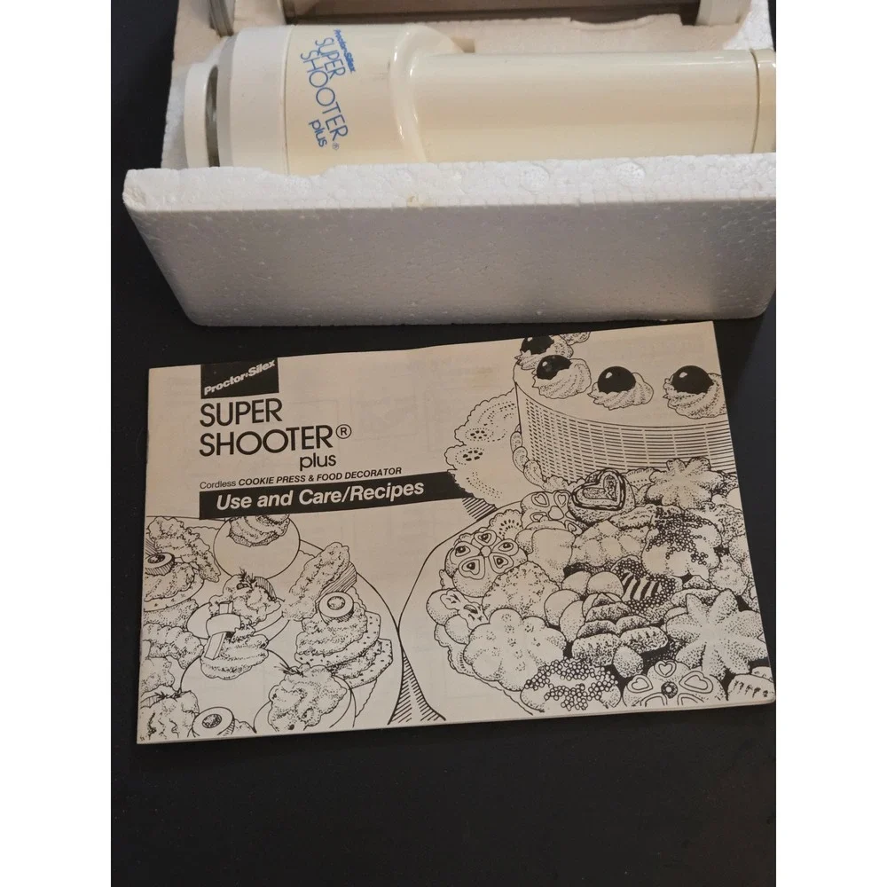 Vintage Proctor-Silex Super Shooter Plus Cordless Cookie Press w/‎ Box & Manual
